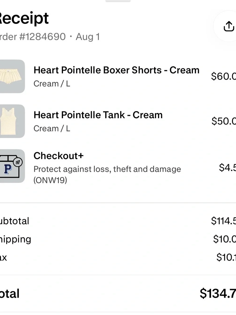 PARKE heart pointelle cream set